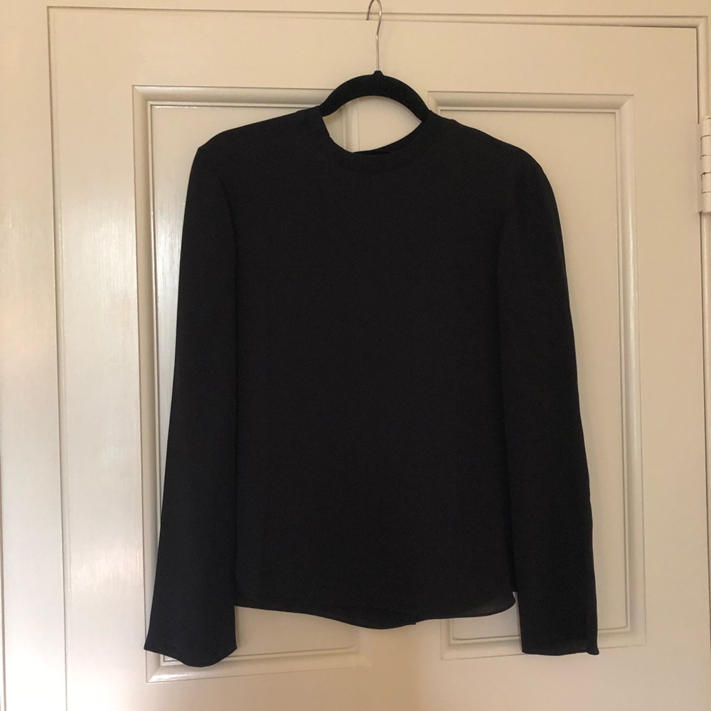Vince black silk blouse